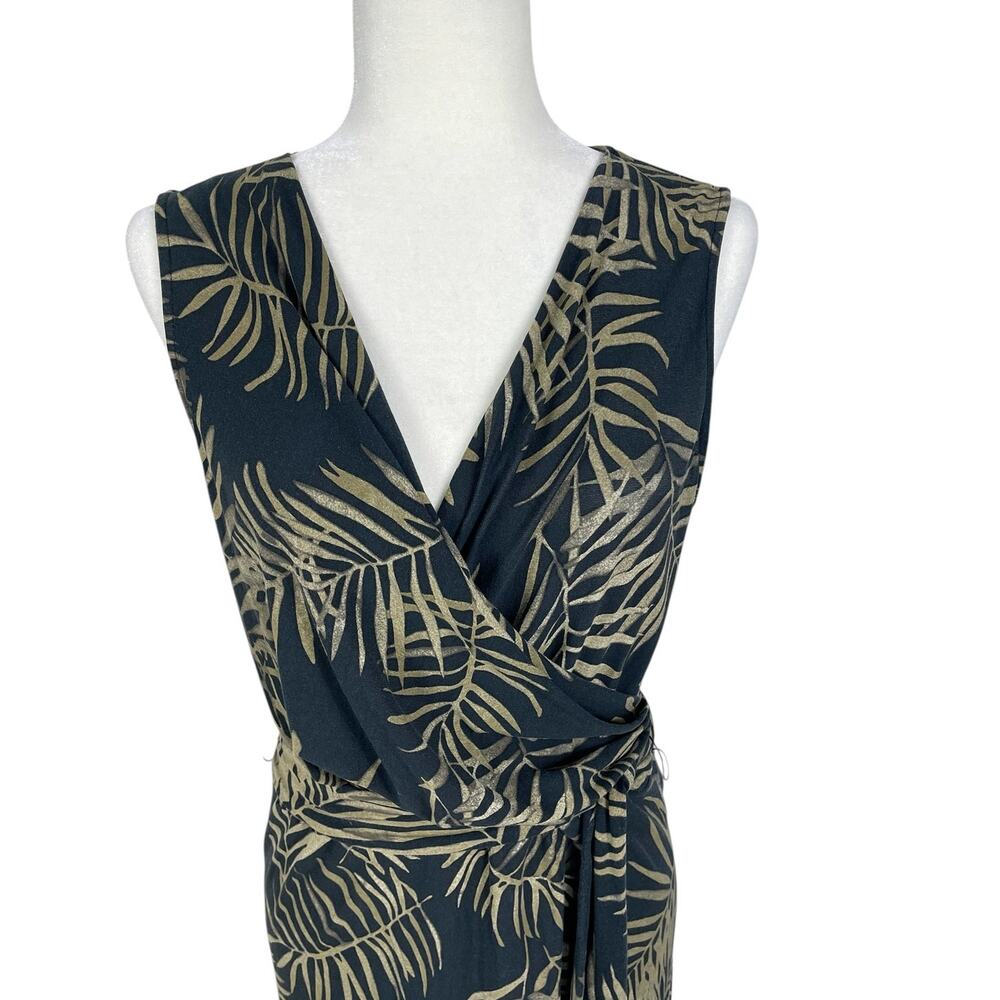 Tommy Bahama Modal Jersey Knit Faux Wrap Dress Sz M Tropical Vacation Travel - Picture 2 of 12